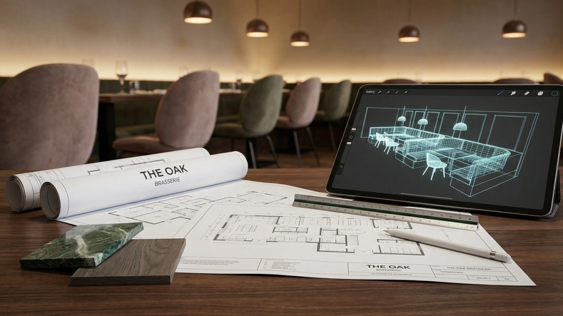 Le cadrage technique d'un architecte d'intérieur pour restaurant